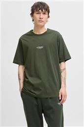 ΑΝΔΡΙΚΟ T-SHIRT ΜΟΝΟΧΡΩΜΟ ΜΕ LETTERING - 12278787 ΠΡΑΣΙΝΟ JACK & JONES