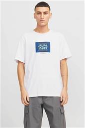 ΑΝΔΡΙΚΟ T-SHIRT ΜΟΝΟΧΡΩΜΟ ΜΕ LOGO PRINT - 12268477 ΛΕΥΚΟ JACK & JONES