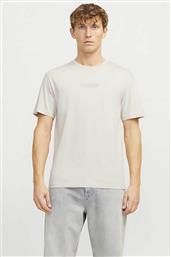 ΑΝΔΡΙΚΟ T-SHIRT ΜΟΝΟΧΡΩΜΟ ΜΕ LOGO PRINT - 12269369 ΚΡΕΜ JACK & JONES