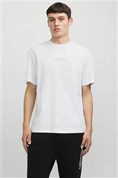 ΑΝΔΡΙΚΟ T-SHIRT ΜΟΝΟΧΡΩΜΟ ΜΕ LOGO PRINT - 12269369 ΛΕΥΚΟ JACK & JONES από το NOTOS