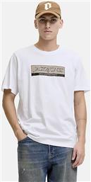 ΑΝΔΡΙΚΟ T-SHIRT ΜΟΝΟΧΡΩΜΟ ΜΕ LOGO PRINT REGULAR FIT - 12283628 ΛΕΥΚΟ JACK & JONES