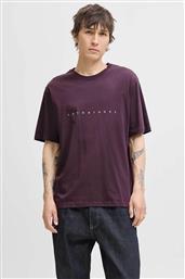 ΑΝΔΡΙΚΟ T-SHIRT ΜΟΝΟΧΡΩΜΟ ΜΕ LOGO PRINT RELAXED FIT - 12234746 ΜΟΒ JACK & JONES