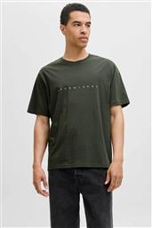 ΑΝΔΡΙΚΟ T-SHIRT ΜΟΝΟΧΡΩΜΟ ΜΕ LOGO PRINT RELAXED FIT - 12234746 ΠΡΑΣΙΝΟ JACK & JONES