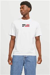 ΑΝΔΡΙΚΟ T-SHIRT ΜΟΝΟΧΡΩΜΟ ΜΕ LOGO PRINT RELAXED FIT - 12268415 ΛΕΥΚΟ JACK & JONES