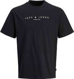 ΑΝΔΡΙΚΟ T-SHIRT ΜΟΝΟΧΡΩΜΟ ΜΕ LOGO PRINT RELAXED FIT - 12275186 ΜΑΥΡΟ JACK & JONES