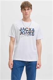 ΑΝΔΡΙΚΟ T-SHIRT ΜΟΝΟΧΡΩΜΟ ΜΕ LOGO PRINT RELAXED FIT - 12278523 ΛΕΥΚΟ JACK & JONES