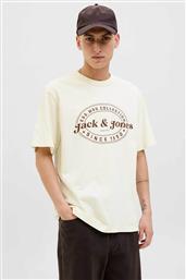 ΑΝΔΡΙΚΟ T-SHIRT ΜΟΝΟΧΡΩΜΟ ΜΕ LOGO PRINT RELAXED FIT - 12279524 ΚΑΦΕ JACK & JONES