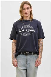 ΑΝΔΡΙΚΟ T-SHIRT ΜΟΝΟΧΡΩΜΟ ΜΕ LOGO PRINT RELAXED FIT - 12279524 ΜΑΥΡΟ JACK & JONES