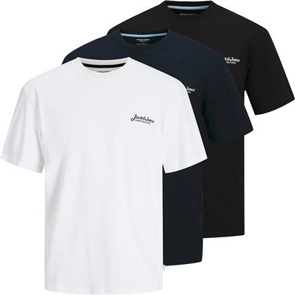 ΣΕΤ T-SHIRTS BEAU 12277465 ΕΓΧΡΩΜΟ RELAXED FIT JACK & JONES