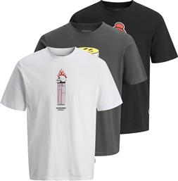 ΣΕΤ T-SHIRTS HOLIDAY SKULL 12294420 ΕΓΧΡΩΜΟ REGULAR FIT JACK & JONES