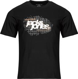 T-SHIRT ΜΕ ΚΟΝΤΑ ΜΑΝΙΚΙΑ JCOGRID BRANDING JACK & JONES
