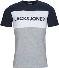 T-SHIRT ΜΕ ΚΟΝΤΑ ΜΑΝΙΚΙΑ JJELOGO BLOCKING TEE JACK & JONES