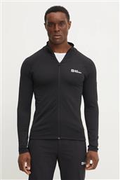 ΑΘΛΗΤΙΚΗ ΜΠΛΟΥΖΑ PRELIGHT ΧΡΩΜΑ: ΜΑΥΡΟ, A63789 JACK WOLFSKIN