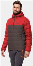 ΜΠΟΥΦΑΝ ΠΟΥΠΟΥΛΕΝΙΟ ATHER DOWN HOODY 1207671 ΚΟΚΚΙΝΟ REGULAR FIT JACK WOLFSKIN