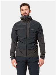 ΜΠΟΥΦΑΝ SOFTSHELL ALPSPITZE 1307771 ΜΑΥΡΟ REGULAR FIT JACK WOLFSKIN