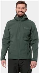 ΜΠΟΥΦΑΝ SOFTSHELL BORNBERG HOODY 1307471 ΧΑΚΙ REGULAR FIT JACK WOLFSKIN