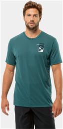 T-SHIRT VONNAN 1809941 ΠΡΑΣΙΝΟ REGULAR FIT JACK WOLFSKIN