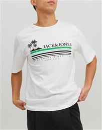 JORCODY SUMMER TEE SS CREW NECK 12235154-BRIGHT WHITE WHITE JACK & JONES από το POLITIKOS