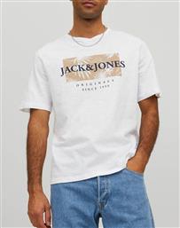 JORCRAYON BRANDING TEE SS CREW NECK LN 12228774-BRIGHT WHITE WHITE JACK & JONES από το POLITIKOS