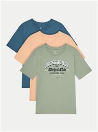 ΣΕΤ 3 T-SHIRTS JJELOGO TEE SS O-NECK 12278395 ΕΓΧΡΩΜΟ REGULAR FIT JACK & JONES JUNIOR