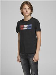 T-SHIRT CORP LOGO 12152730 ΜΑΥΡΟ REGULAR FIT JACK & JONES