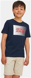 T-SHIRT CORP LOGO 12257365 ΣΚΟΥΡΟ ΜΠΛΕ STANDARD FIT JACK & JONES