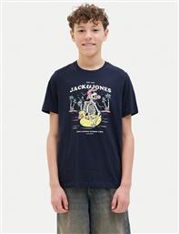 T-SHIRT ELIJAH 12269825 ΣΚΟΥΡΟ ΜΠΛΕ REGULAR FIT JACK & JONES JUNIOR