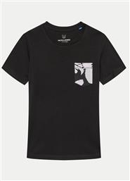 T-SHIRT JORARUBA 12257614 ΜΑΥΡΟ STANDARD FIT JACK & JONES