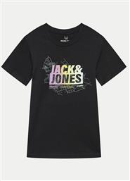 T-SHIRT MAP SUMMER 12257988 ΜΑΥΡΟ REGULAR FIT JACK & JONES