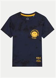 T-SHIRT SMILEY WORLD 12223445 ΣΚΟΥΡΟ ΜΠΛΕ REGULAR FIT JACK & JONES