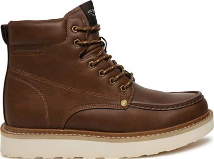 ΟΡΕΙΒΑΤΙΚΑ ΠΑΠΟΥΤΣΙΑ JFWARCHWAY PU MOC BOOT LACE-UP BOOTS 12257971 ΚΑΦΕ JACK & JONES