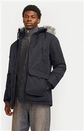 PARKA CONSTRUCT 12258406 ΜΑΥΡΟ REGULAR FIT JACK & JONES από το MODIVO