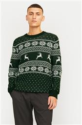 ΠΟΥΛΟΒΕΡ XMAS GABRIEL 12266118 ΠΡΑΣΙΝΟ REGULAR FIT JACK & JONES