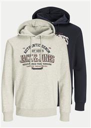 ΣΕΤ 2 ΜΠΛΟΥΖΕΣ LOGO 12267834 ΕΓΧΡΩΜΟ STANDARD FIT JACK & JONES