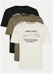 ΣΕΤ 3 T-SHIRTS ETHAN 12221269 ΕΓΧΡΩΜΟ REGULAR FIT JACK & JONES