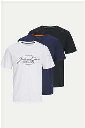 ΣΕΤ 3 T-SHIRTS FERRIS 12267680 ΕΓΧΡΩΜΟ STANDARD FIT JACK & JONES