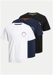 ΣΕΤ 3 T-SHIRTS WARRIOR 12249258 ΕΓΧΡΩΜΟ REGULAR FIT JACK & JONES από το MODIVO