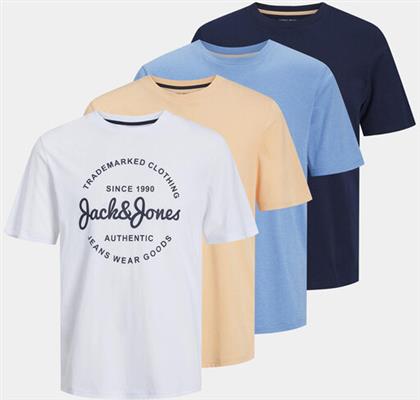 ΣΕΤ T-SHIRTS 5 ΤΕΜΑΧΙΩΝ FOREST 12256984 ΕΓΧΡΩΜΟ STANDARD FIT JACK & JONES