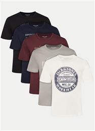 ΣΕΤ T-SHIRTS 5 ΤΕΜΑΧΙΩΝ SIMON 12276424 ΕΓΧΡΩΜΟ STANDARD FIT JACK & JONES