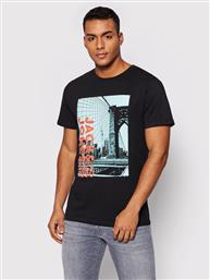 T-SHIRT CALEB 12207495 ΜΑΥΡΟ REGULAR FIT JACK & JONES από το MODIVO