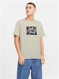 T-SHIRT COLTON 12268439 ΜΠΕΖ STANDARD FIT JACK & JONES