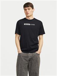 T-SHIRT CORP 12233999 ΜΑΥΡΟ STANDARD FIT JACK & JONES από το MODIVO