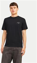 T-SHIRT ERRIS 12256799 ΜΑΥΡΟ STANDARD FIT JACK & JONES από το MODIVO