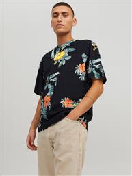 T-SHIRT FLORES 12227780 ΜΑΥΡΟ RELAXED FIT JACK & JONES