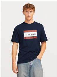 T-SHIRT FREDEIKSBERG 12262492 ΣΚΟΥΡΟ ΜΠΛΕ REGULAR FIT JACK & JONES από το MODIVO