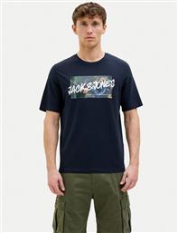 T-SHIRT HAWAII 12269324 ΣΚΟΥΡΟ ΜΠΛΕ STANDARD FIT JACK & JONES
