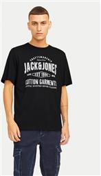 T-SHIRT JEANS 12256779 ΜΑΥΡΟ STANDARD FIT JACK & JONES από το MODIVO