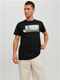 T-SHIRT LOGAN 12228078 ΜΑΥΡΟ STANDARD FIT JACK & JONES από το MODIVO