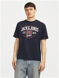 T-SHIRT LOGO 12254862 ΣΚΟΥΡΟ ΜΠΛΕ STANDARD FIT JACK & JONES από το MODIVO