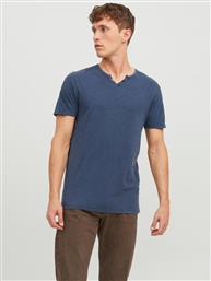 T-SHIRT SPLIT 12164972 ΣΚΟΥΡΟ ΜΠΛΕ STANDARD FIT JACK & JONES